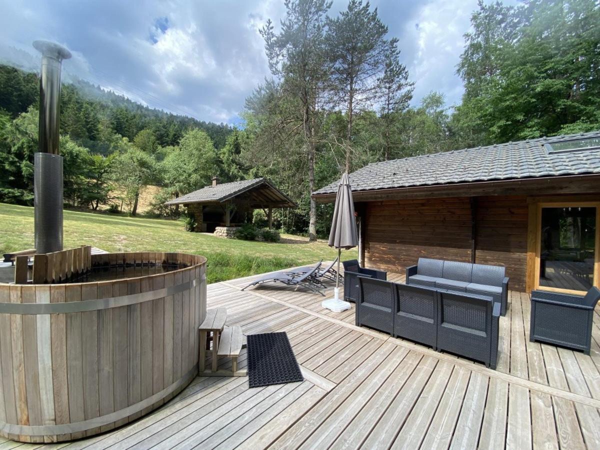 Le Fishing Lodge Chalet En Bois Avec Bain Nordique La Bresse Exteriör bild