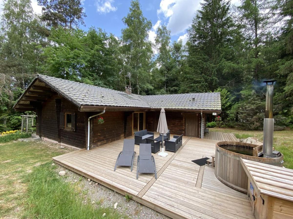 Le Fishing Lodge Chalet En Bois Avec Bain Nordique La Bresse Exteriör bild