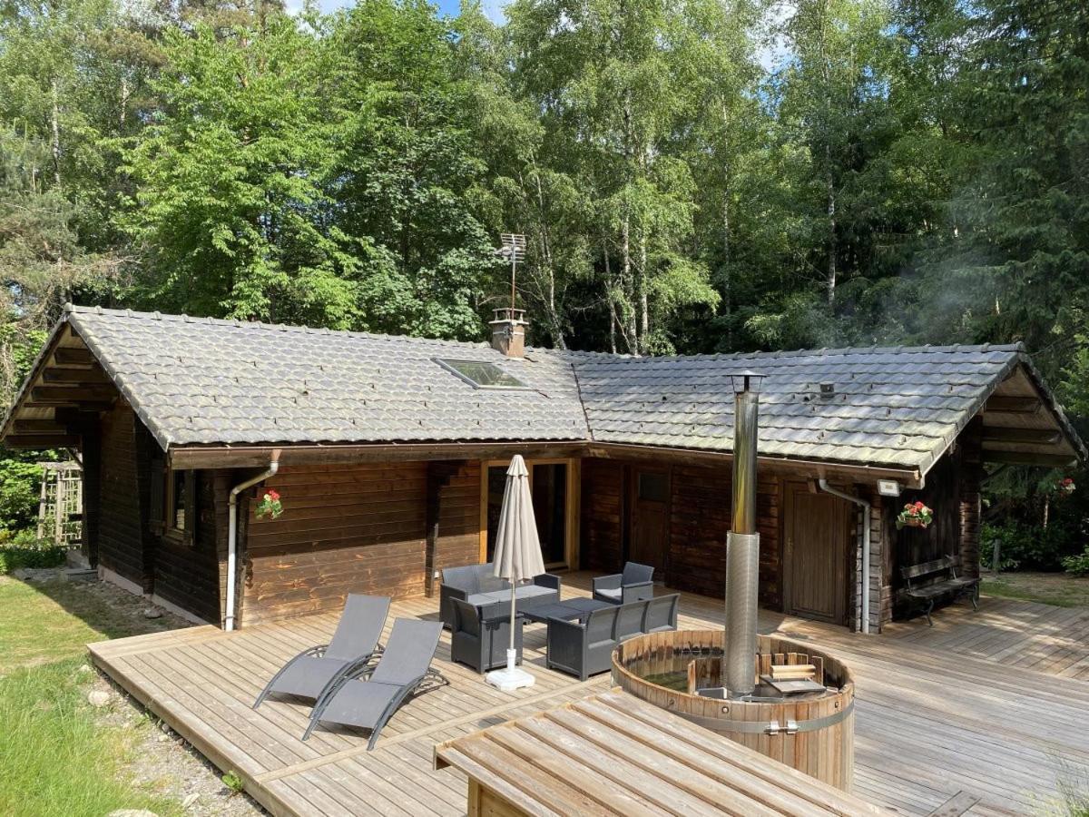 Le Fishing Lodge Chalet En Bois Avec Bain Nordique La Bresse Exteriör bild