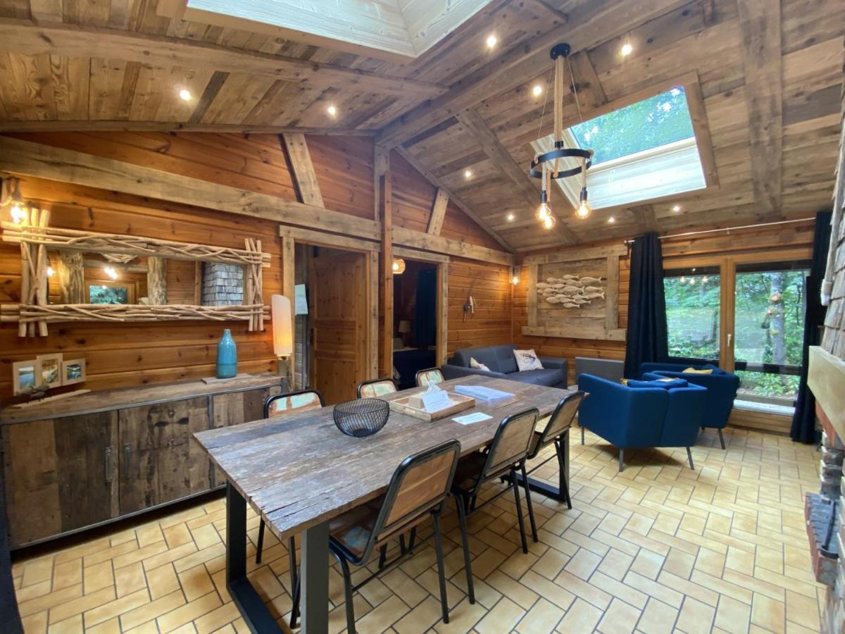 Le Fishing Lodge Chalet En Bois Avec Bain Nordique La Bresse Exteriör bild